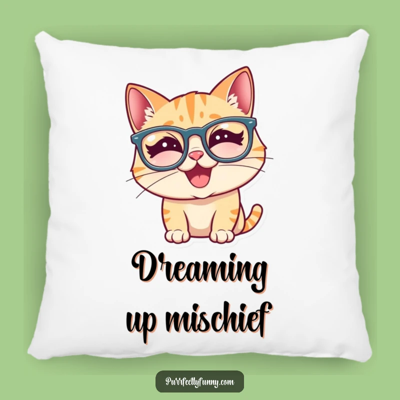 Funny Cat Pillow: Silly Glasses Giggle - Cozy Comfort & Humor!