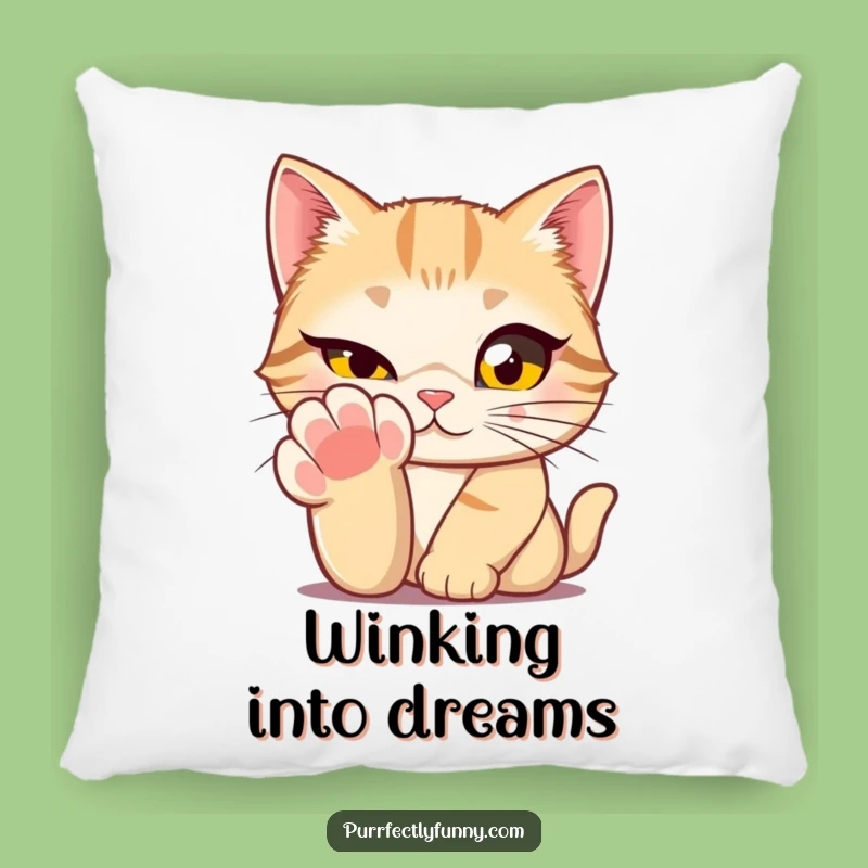 Funny Cat Winking Pillow - Comfy & Hilarious Big Eyes Feline Decor Gift