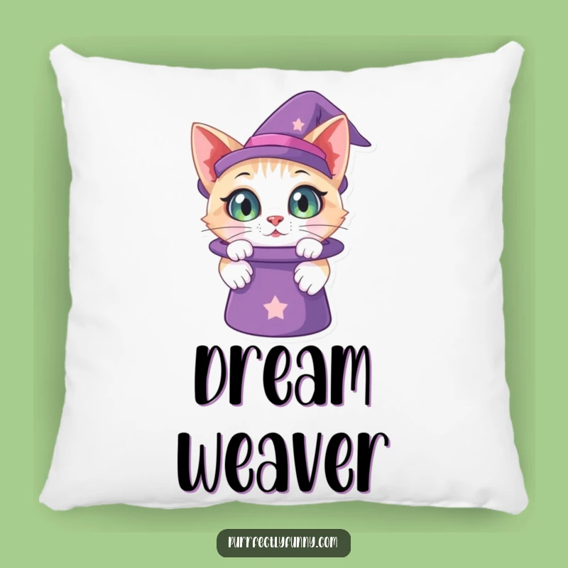 Funny Curious Cat Magic Hat Pillow: Cozy and Whimsical Decor