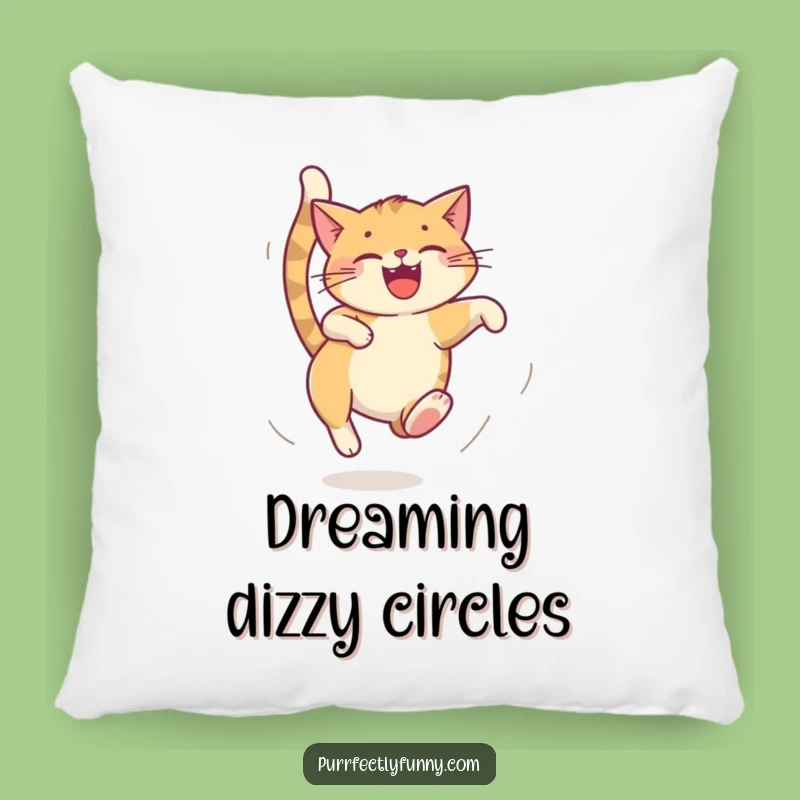 Funny Dizzy Cat Tail Chase Pillow - Cozy Fun for Your Home!