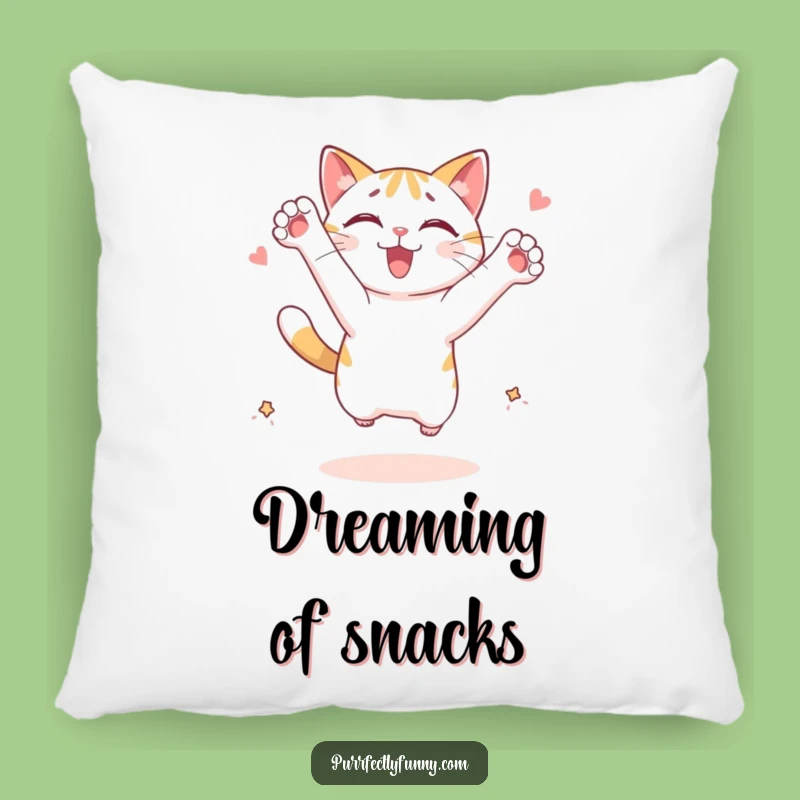 Funny Leaping Cat Pillow: Imagined Treat Chase - Cozy Funny Gift!