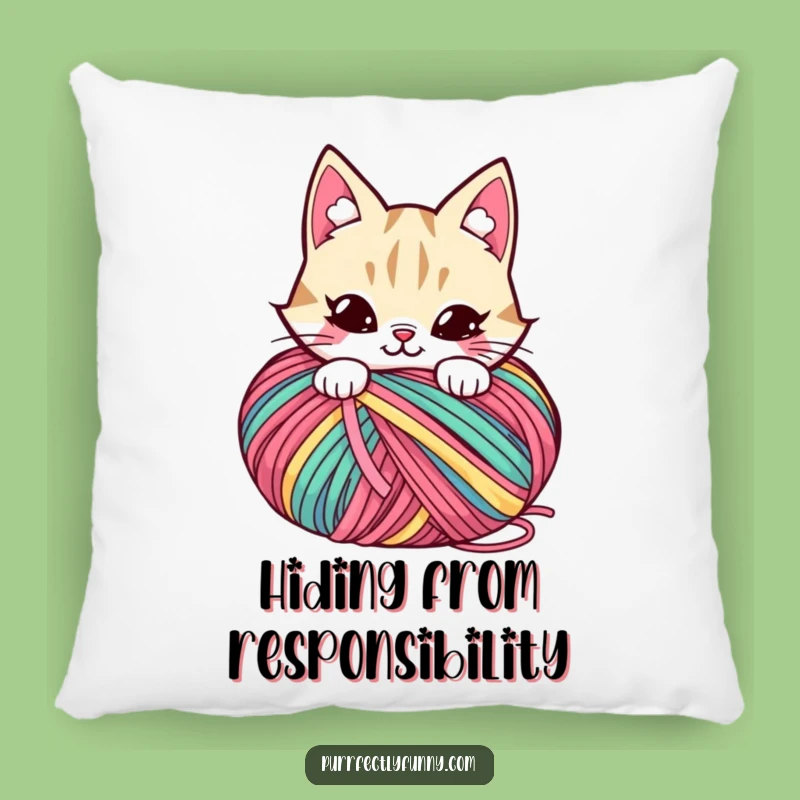 Funny Mischief Cat Yarn Pillow: Cozy Up with Playful Secrets