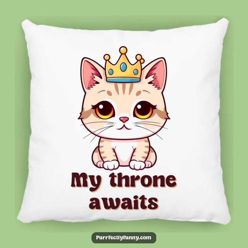 Funny Proud Cat Crown Pillow - Comfy Royalty for Your Couch!