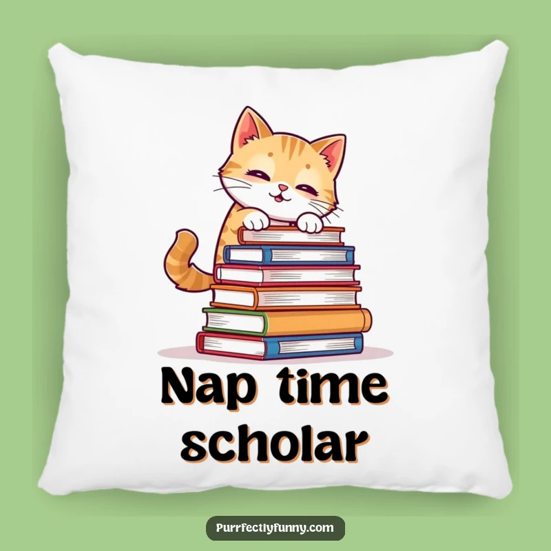 Funny Cat Book Balance Pillow - Comfy & Hilarious Literary Decor