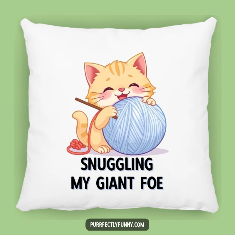 Funny Playful Cat Pillow: Cozy Giant Yarn Ball for Ultimate Comfort
