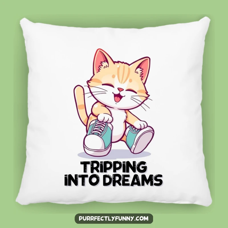 Funny Tripping Cat Pillow: Cozy and Hilarious Oversized Shoe Accent Pillow