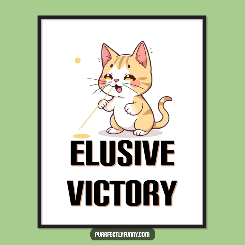 Funny Cat Laser Dot Digital Print - Hilarious Art, Perfect Gift for Cat Lovers' Walls