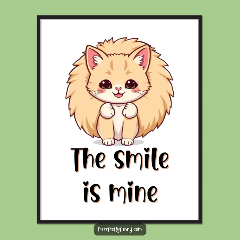 Funny Big Smile Cat Digital Art: Instant Joyful Decor