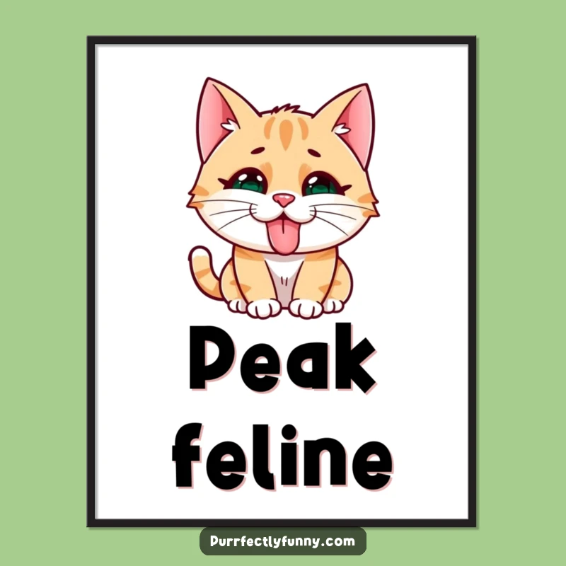 Funny Cat Face Digital Art: Tongue Out Fun, Instant Hilarious Decor Gift