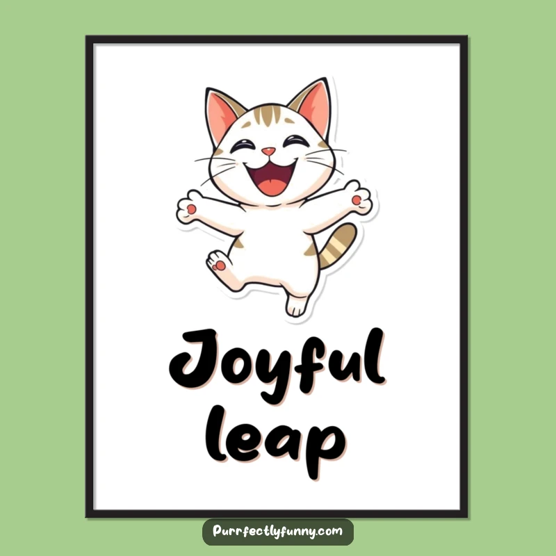 Funny Cat Leap Digital Art - Instant Feline Joy for Your Walls