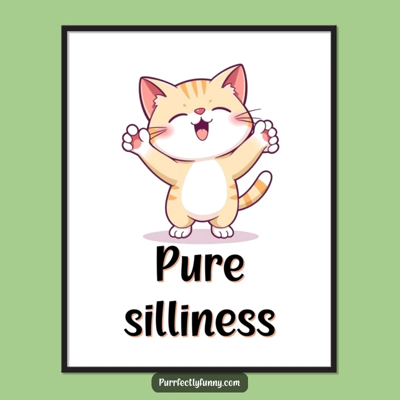 Funny Digital Art: Silly Dancing Cat - Instant Groovy Decor!