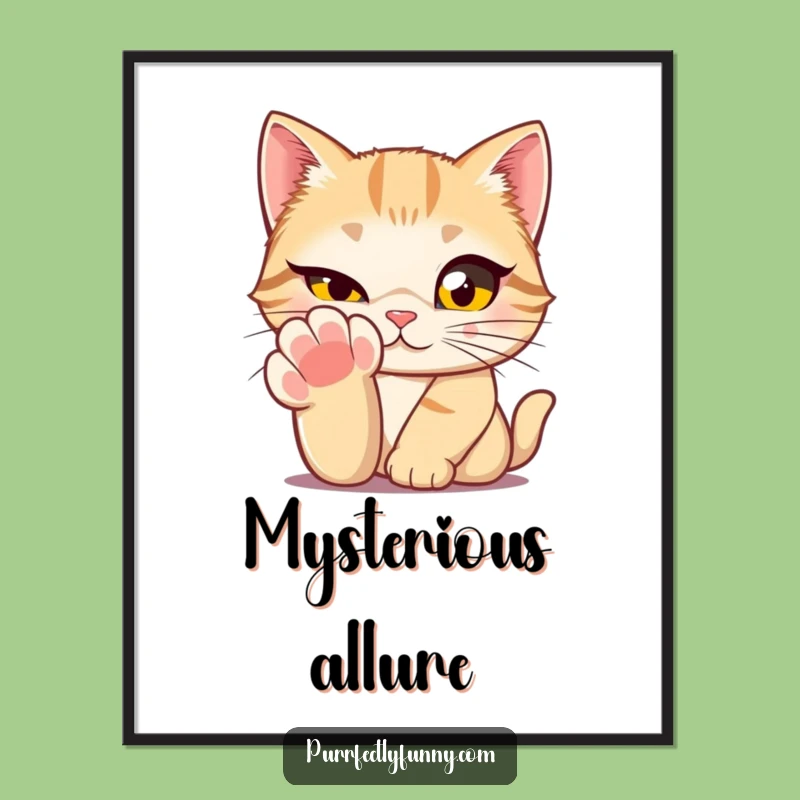 Funny Cat Winking Digital Art - Hilarious Feline Decor for Instant Charm