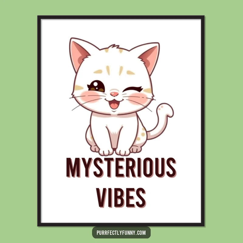 Funny Cat Wink Digital Print: Instant Feline Charm