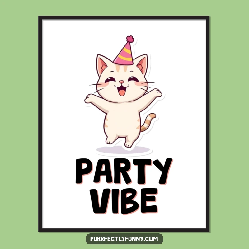 Funny Party Cat Digital Art - Instant Festive Decor for Instant Smiles