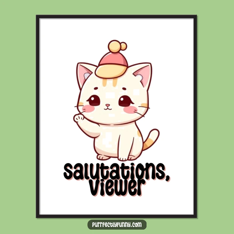 Funny Dapper Cat Digital Art Print: Hilarious Gentleman Feline Wall Art for Chic Spaces