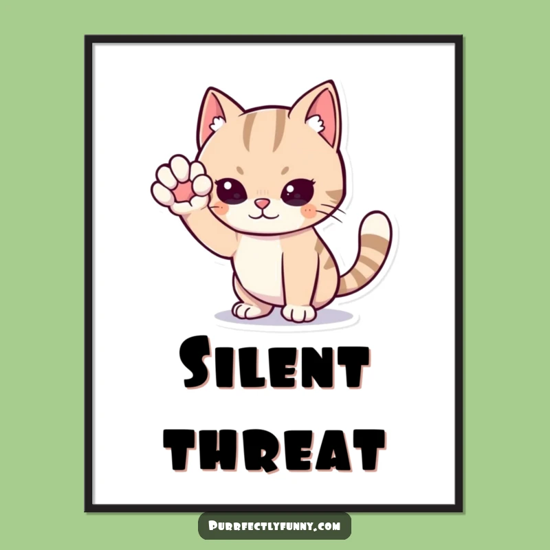 Funny Cat Stealth Digital Print - Dramatic Prowl Art, Perfect Gift