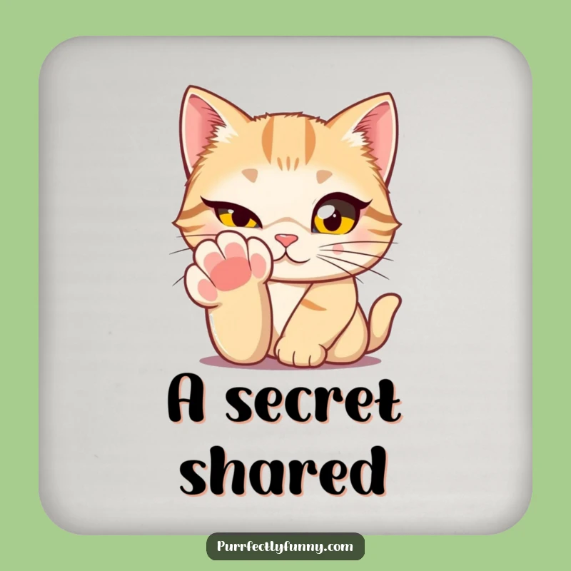 Funny Cat Winking Coaster - Hilarious Feline Protection Gift