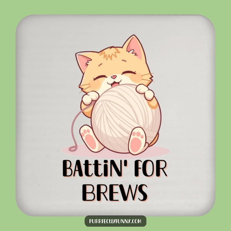 Funny Cat Yarn Coaster Set - Protect Surfaces with Feline Fun