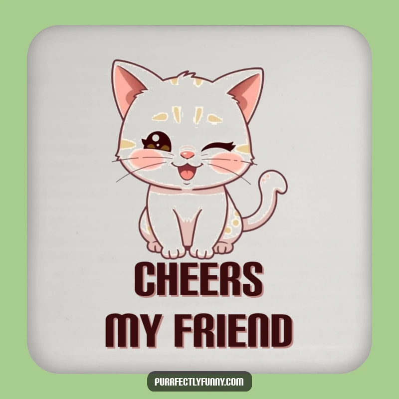 Funny Cat Wink Coasters: Protect Surfaces with Charm