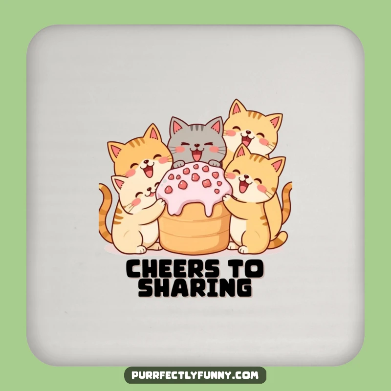 Funny Cat Treat Party Coasters: Protect Surfaces with Purr-fect Humor