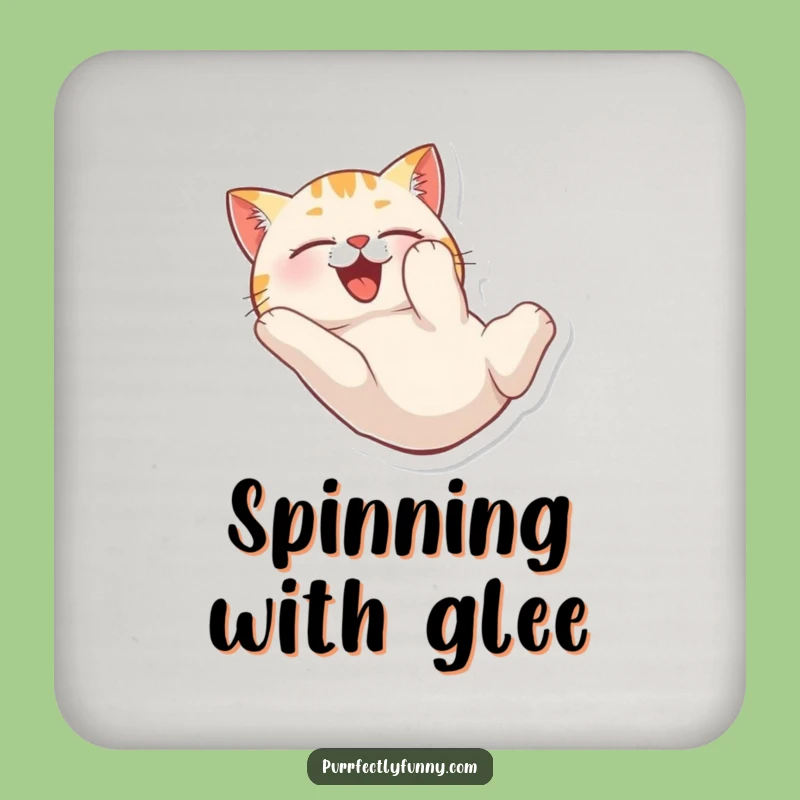 Funny Cat Tumble Coasters: Protect Surfaces with Delightful Fun