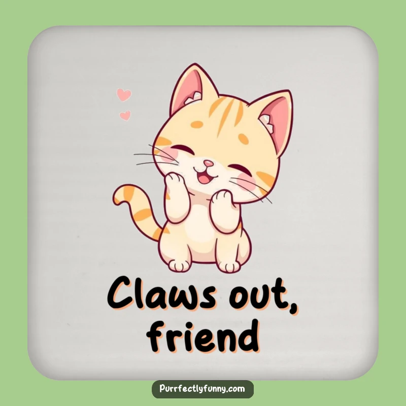 Funny Cat Whisker Chase Coaster: Protect Surfaces with Feline Humor