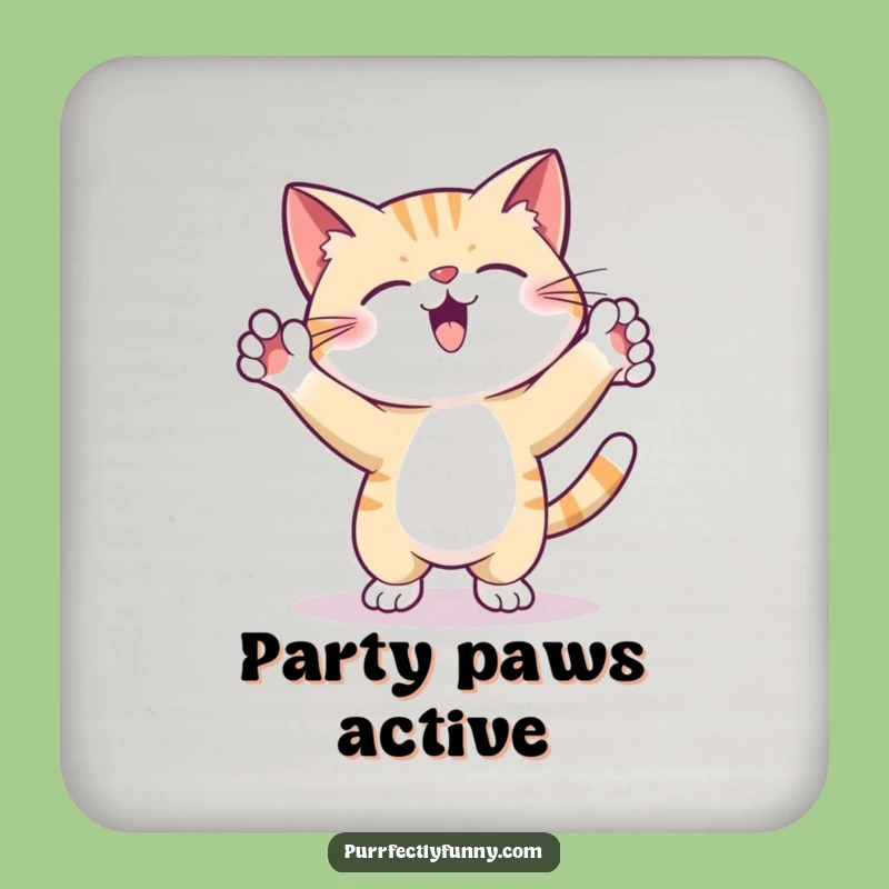 Funny Coaster: Silly Dancing Cat - Protect Surfaces with Rhythm!