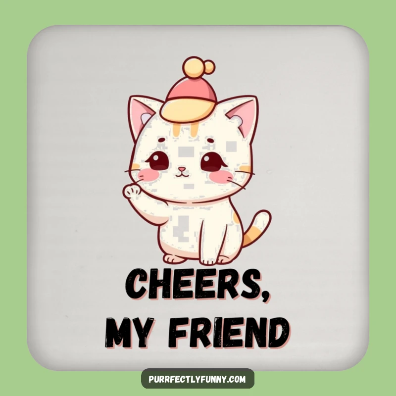 Funny Dapper Cat Drink Coasters: Hilarious Gentleman Feline Set for Elegant Protection