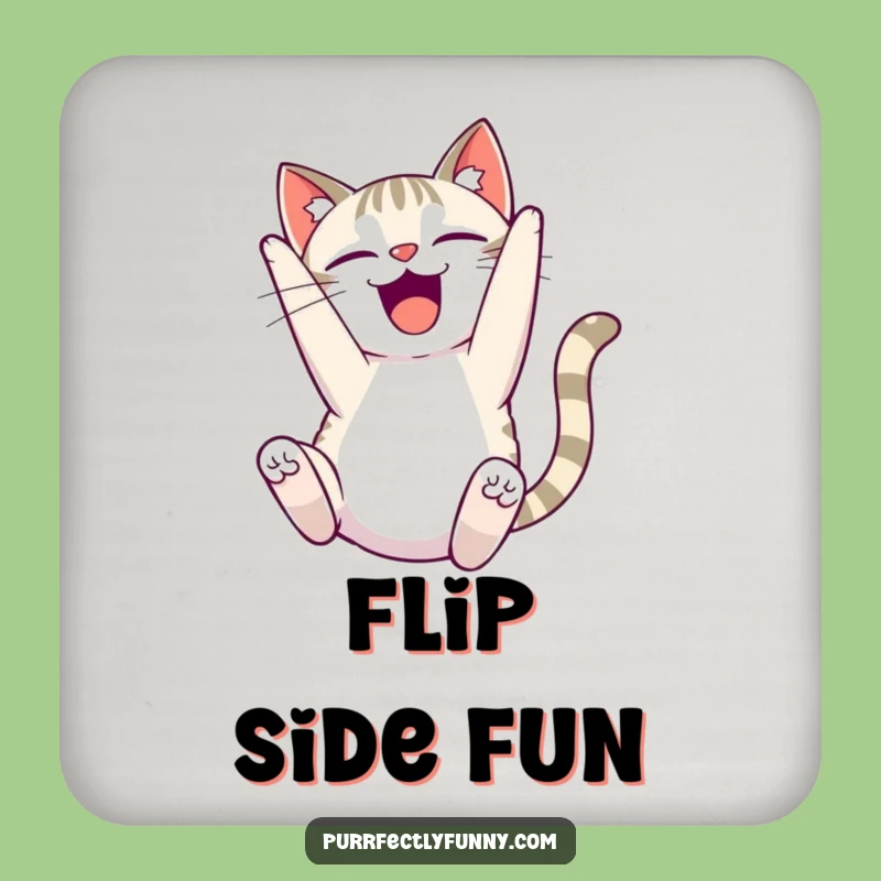 Funny Delighted Cat Coaster - Joyful Protection - Great Funny Gift!