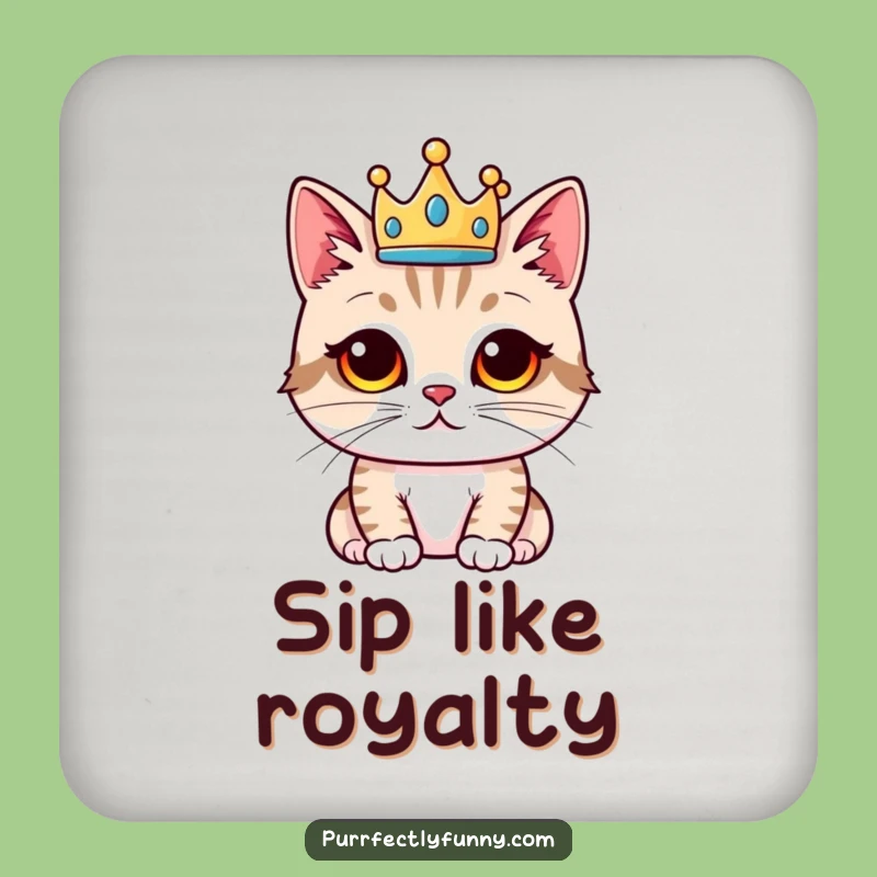 Funny Proud Cat Crown Coasters - Protect Your Throne with Style!