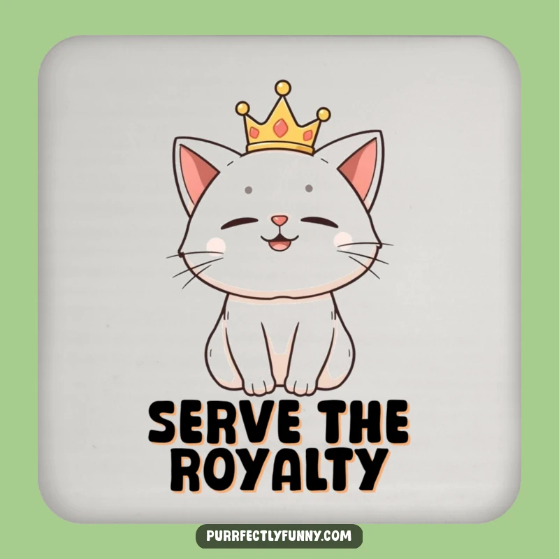 Funny Royal Cat Coaster: Protect Surfaces with Amused Feline Dignity