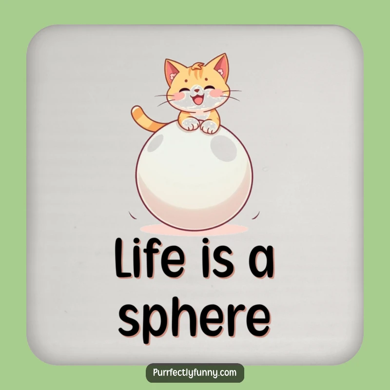 Funny Cat Bouncy Ball Coaster: Protect Surfaces with Hilarious Style, Great Gift