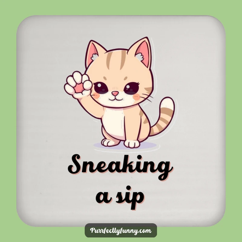 Funny Cat Sneak Coaster - Hilarious Prowl Protection, Perfect Gift