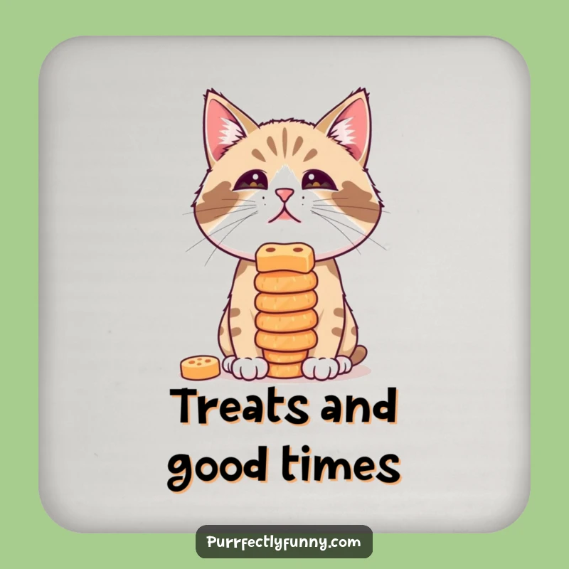 Funny Treat Balance Cat Coaster Set: Protect Surfaces with Fun