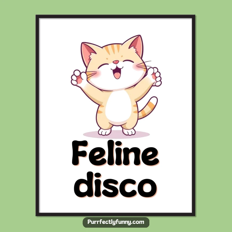 Funny Poster: Silly Dancing Cat - Add Funky Vibes to Your Walls!