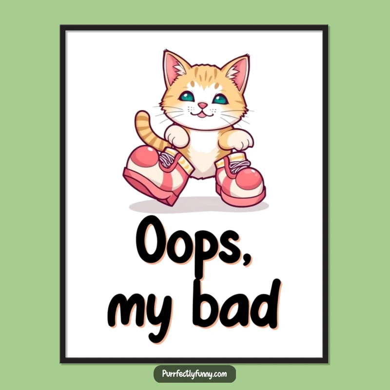 Funny Cat Clown Shoes Poster: Hilarious Wall Art, Perfect Cat Gift