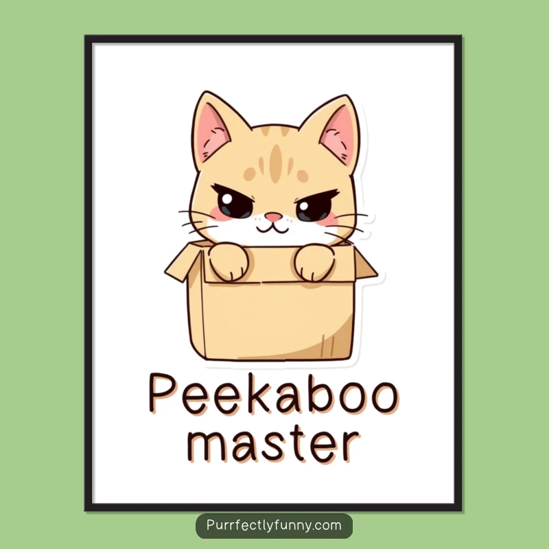 Funny Cat in Box Poster: Hilarious Wall Art for Mischievous Homes
