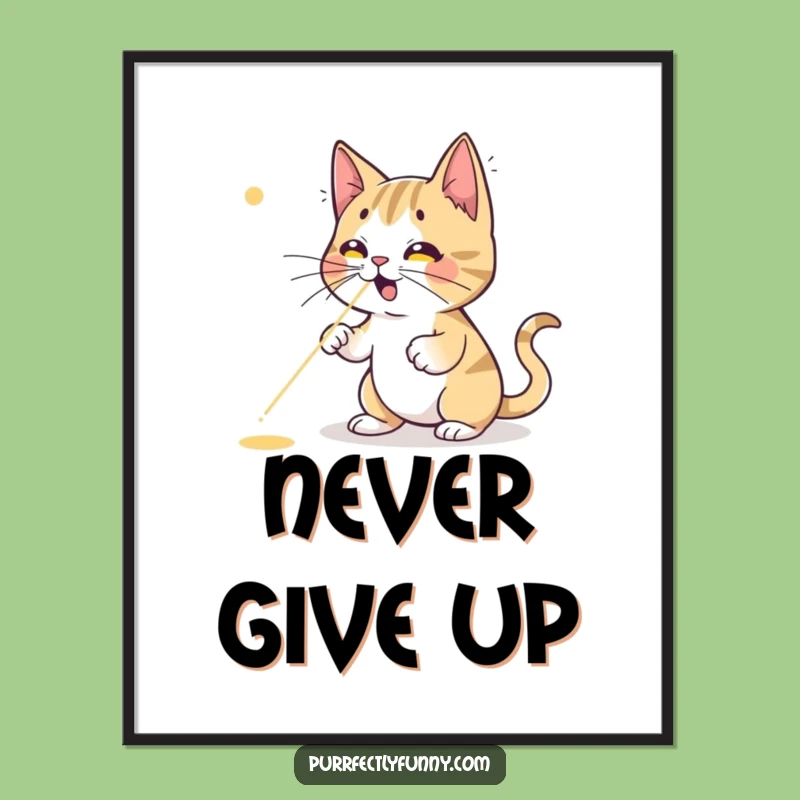 Funny Cat Laser Escape Poster - Hilarious Wall Art, Perfect Gift for Cat Enthusiasts