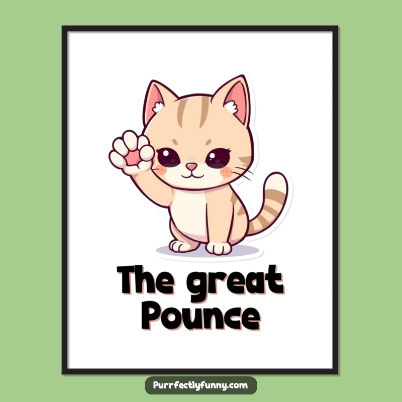 Funny Cat Sneak Poster - Dramatic Prowl Art, Perfect Gift for Mystery Lovers