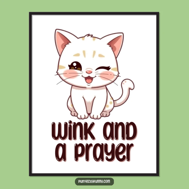 Funny Cat Wink Poster: Playful Wall Art