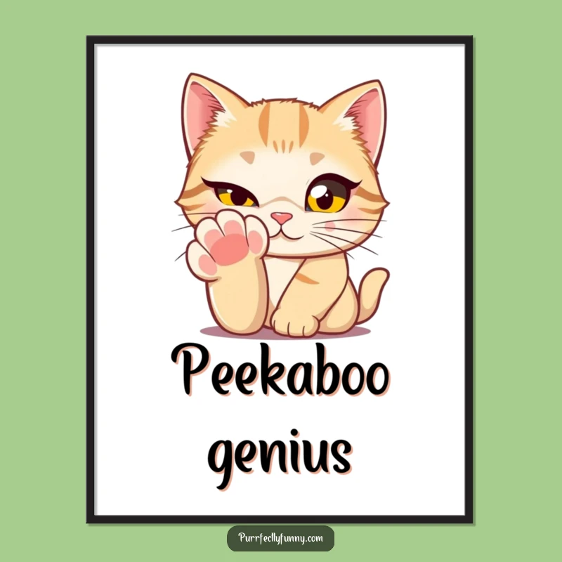 Funny Cat Winking Poster - Hilarious Big Eyes Feline Art Gift