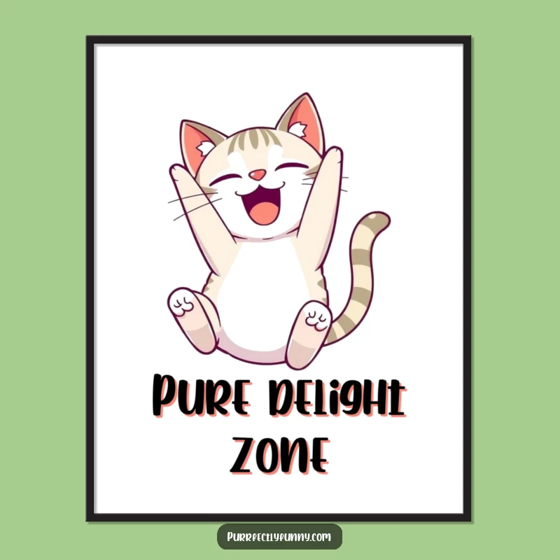 Funny Delighted Cat Poster - Joyful Acrobat Art - Perfect Funny Gift Decor!