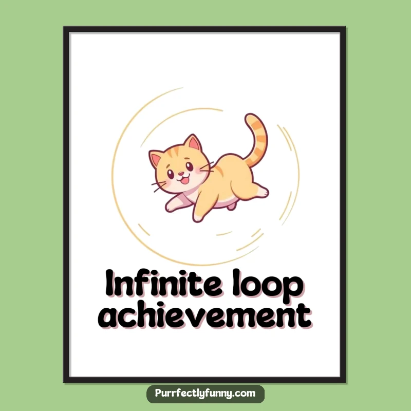 Funny Dizzy Cat Poster: Happy Feline Spiral for Your Wall
