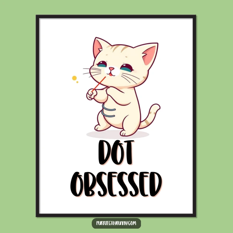 Funny Laser Cat Poster: Coiled Spring Art, Hilarious Wall Decor Gift