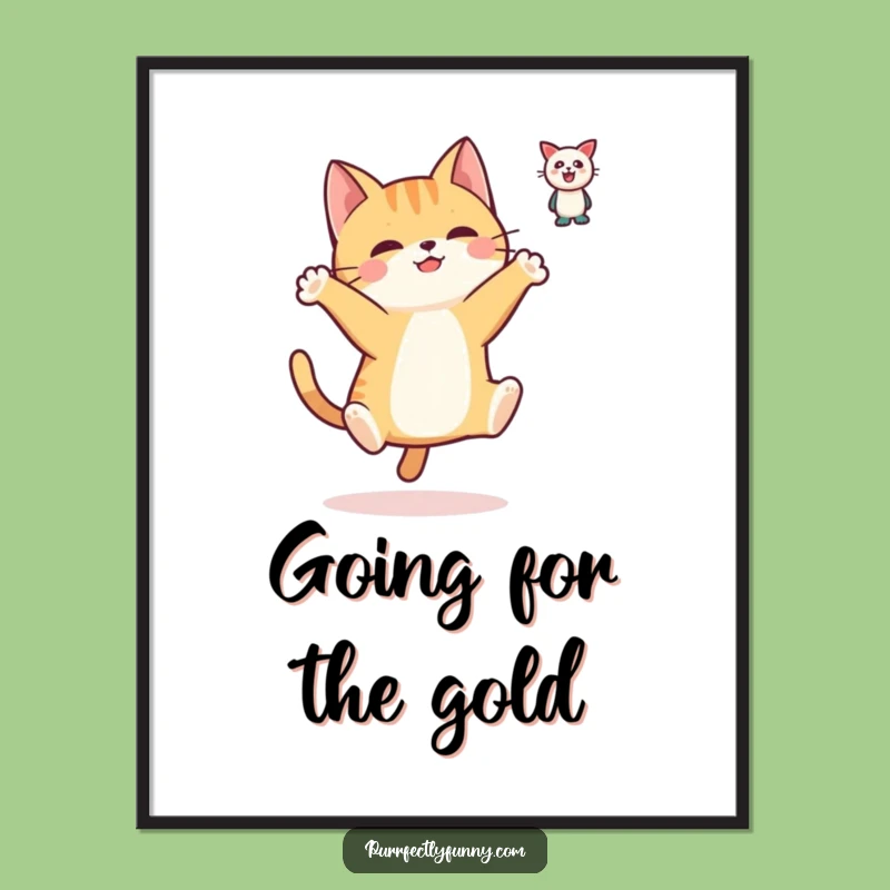 Funny Leaping Cat Poster: Hilarious Wall Art & Gift Idea