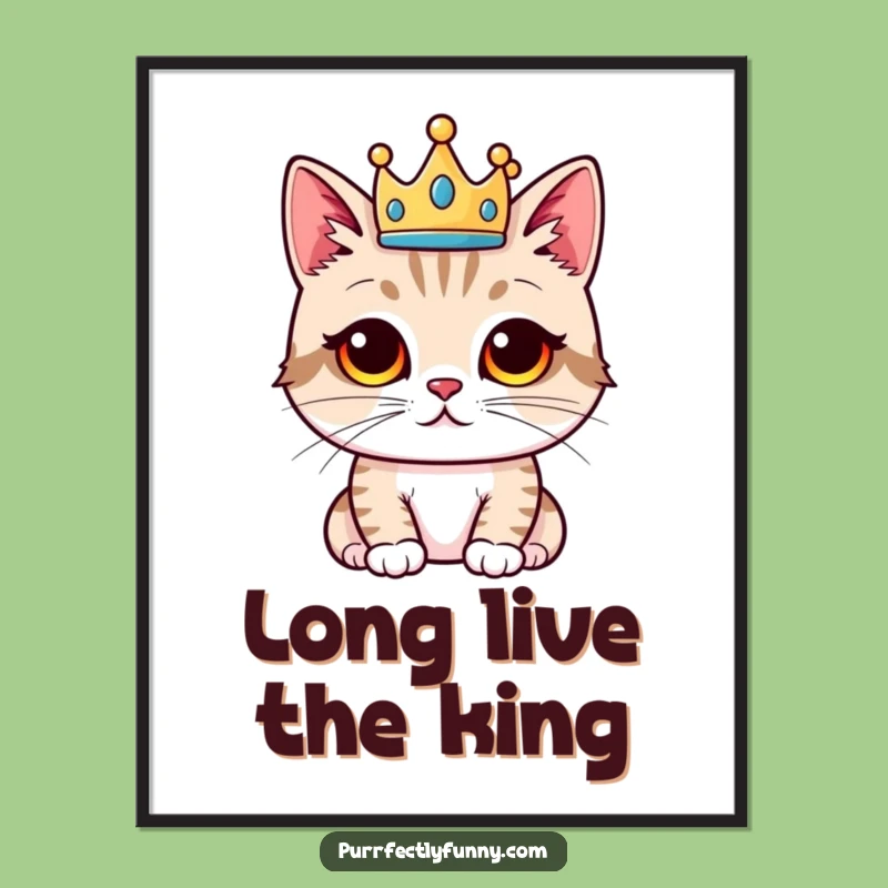Funny Proud Cat Crown Poster - Hilarious Royal Art for Your Walls!