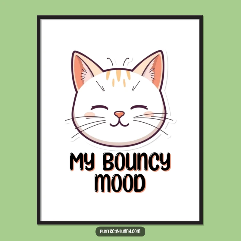 Funny Spring Whisker Cat Poster: Whimsical Wall Art for a Playful Home