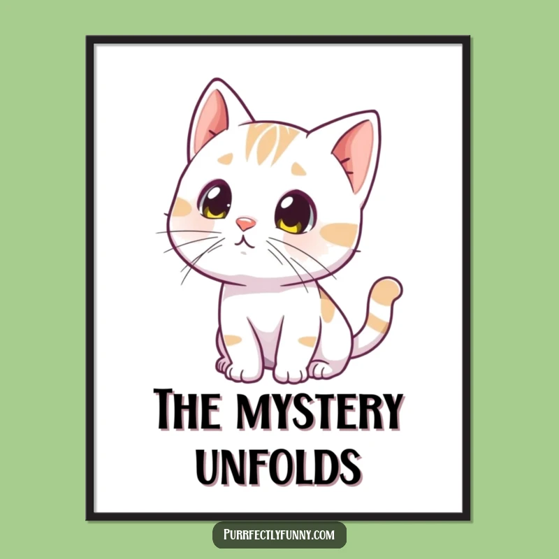 Funny Curious Cat Poster - Intriguing Feline Art - Perfect Funny Gift Decor!