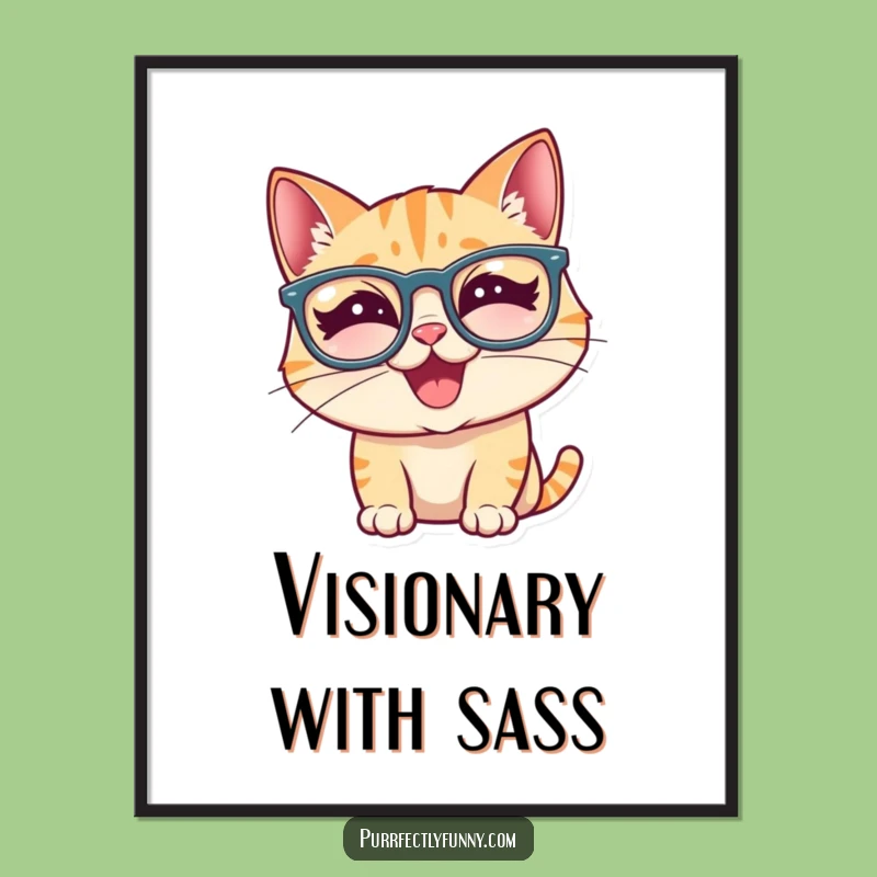 Funny Cat Poster: Silly Glasses Giggle - Wall Art for Laughs!