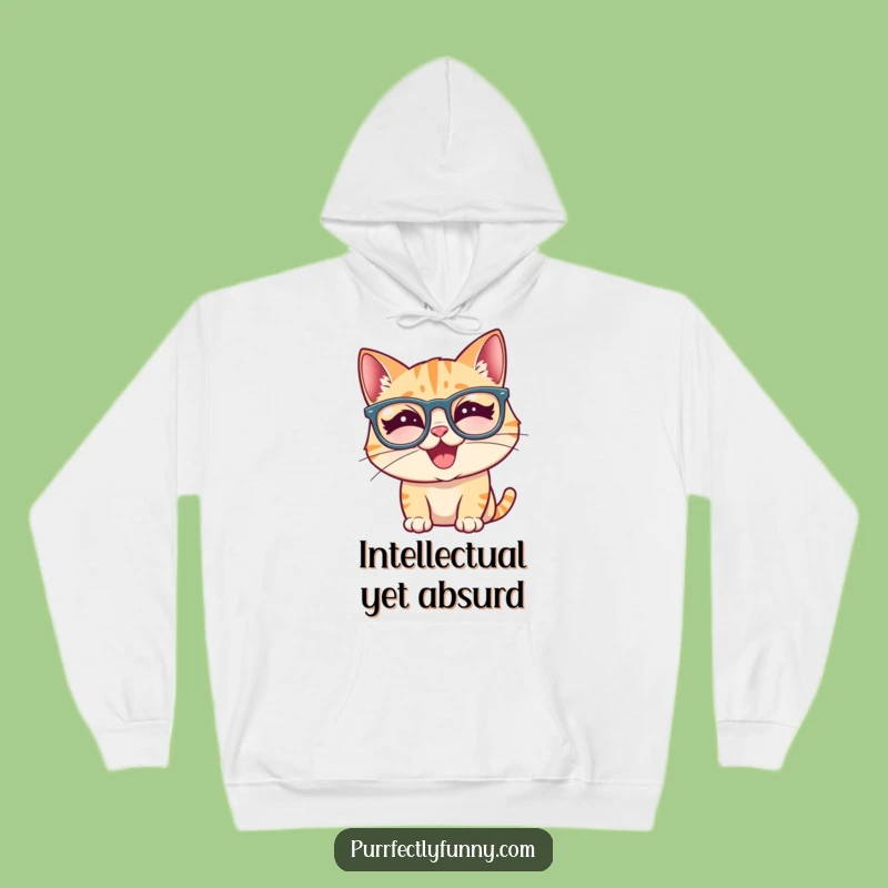 Cozy Funny Cat Hoodie: Silly Glasses Giggle - Warm & Hilarious Gift